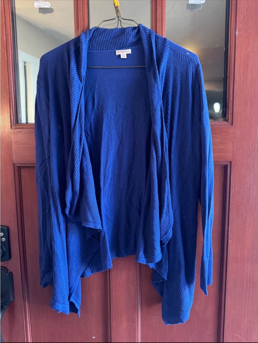 Merona Royal Blue Open-Front Waterfall Cardigan